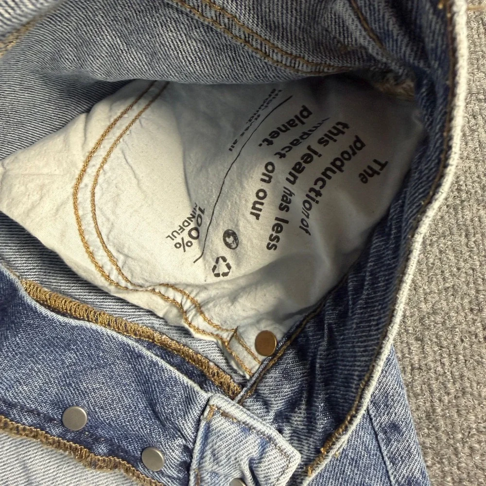 PacSun Two Tone Split Wash Dad‎ Jean High Waisted Blue Denim Size 26